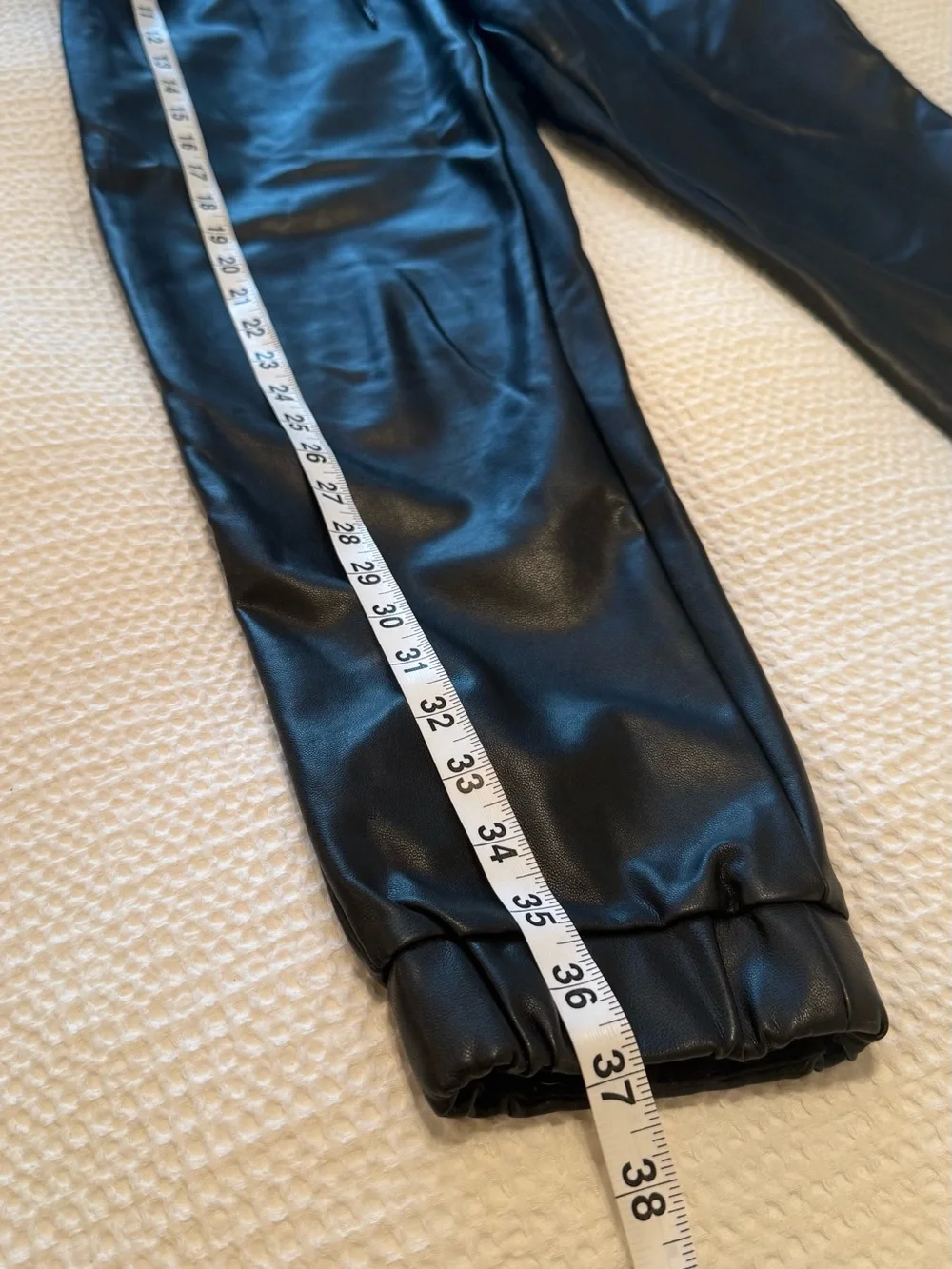 Abercrombie Black Faux Leather Joggers | Size = S